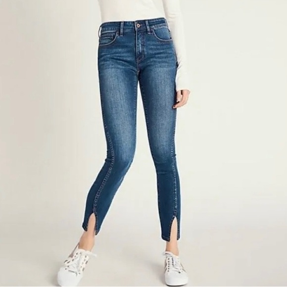 Pilcro & The Letterpress Mid Rise Skinny Split Hem Ankle Jeans Size 26 - Picture 5 of 6